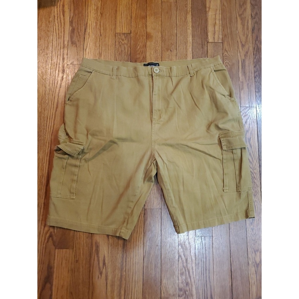 Wicked Stitch Mens Khaki Tan Cotton Stretch‎ Cargo Shorts Size 42 Utility Hiking
